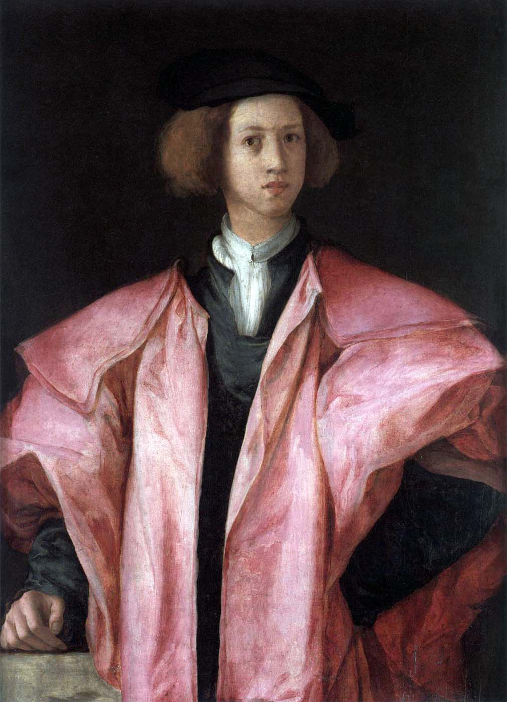 youth in a pink coat
